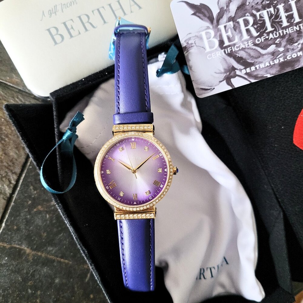 Bertha Women's BTHBR9304 Purple Leather Watch